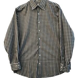 Peter Millar Men’s Plaid Button-Down Shirt | Size Large | 100% Cotton